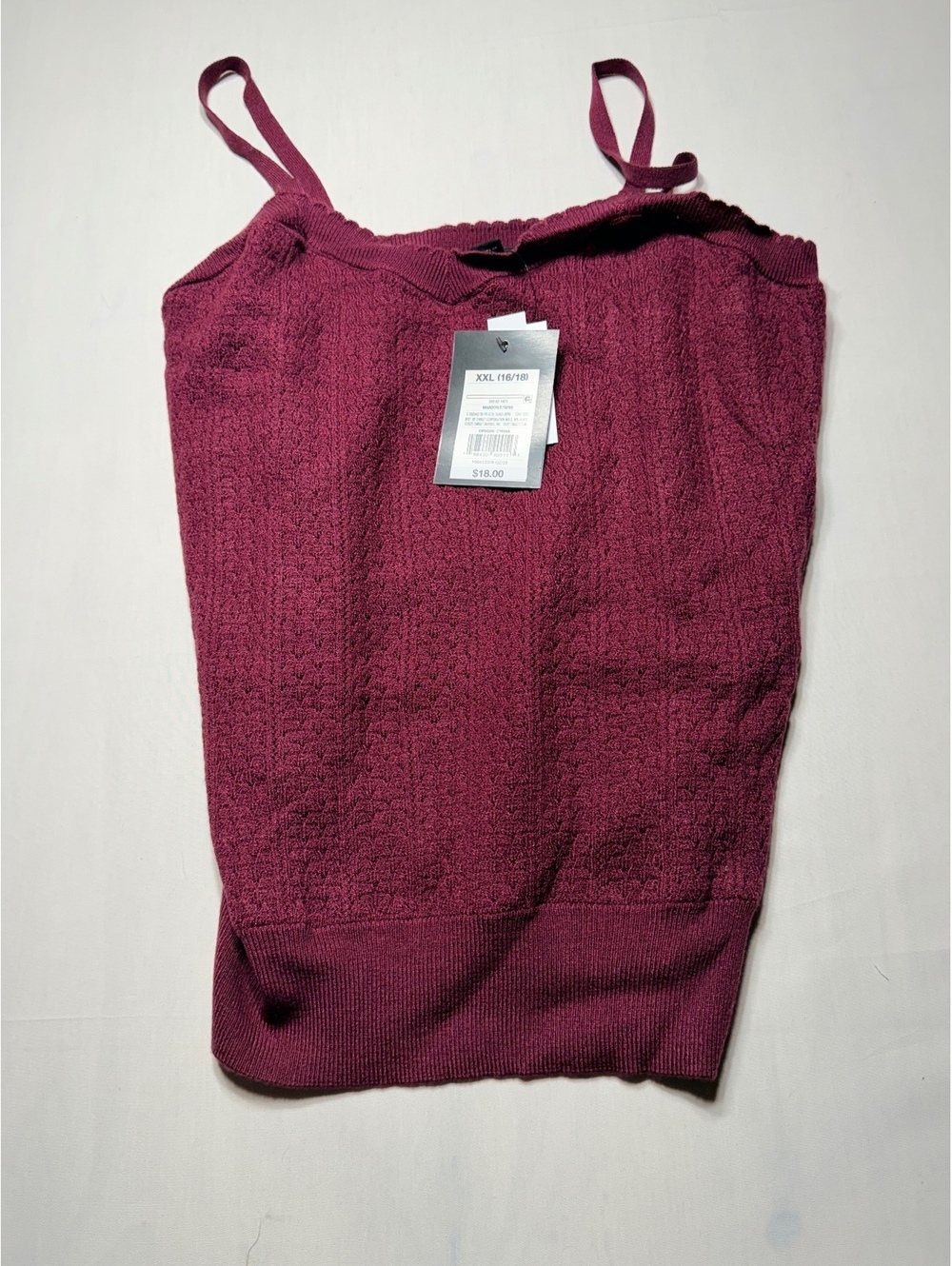 art class Maroon Knit Cami Tank Top XXL 16/18